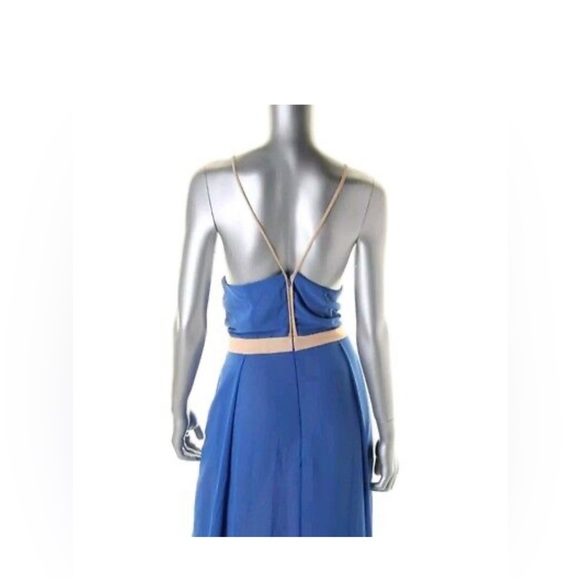 Fashion Star Blue Maxi Dress with Split Front Pocket| Size 12| Wedding Guest - Picture 4 of 6